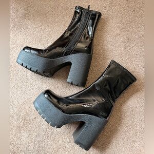 Jeffrey Campbell Patent Platform Ankle Boots